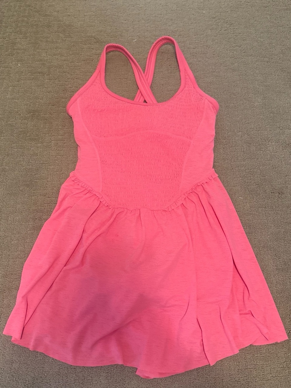 FP Movement by Free People Coral Pink Cross-Back Casual Dress